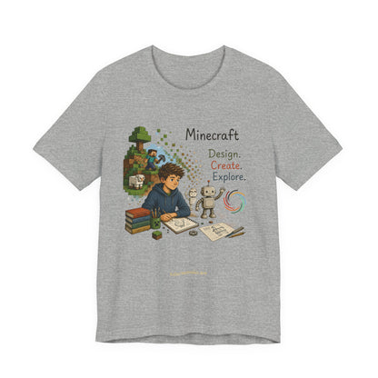 Coding for Kids Minecraft Design Create Explore  – Unisex Jersey Short Sleeve Tee