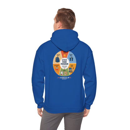 Stevi Food Program In The Round, image on the back – Unisex Heavy Blend™ Hooded Sweatshirt