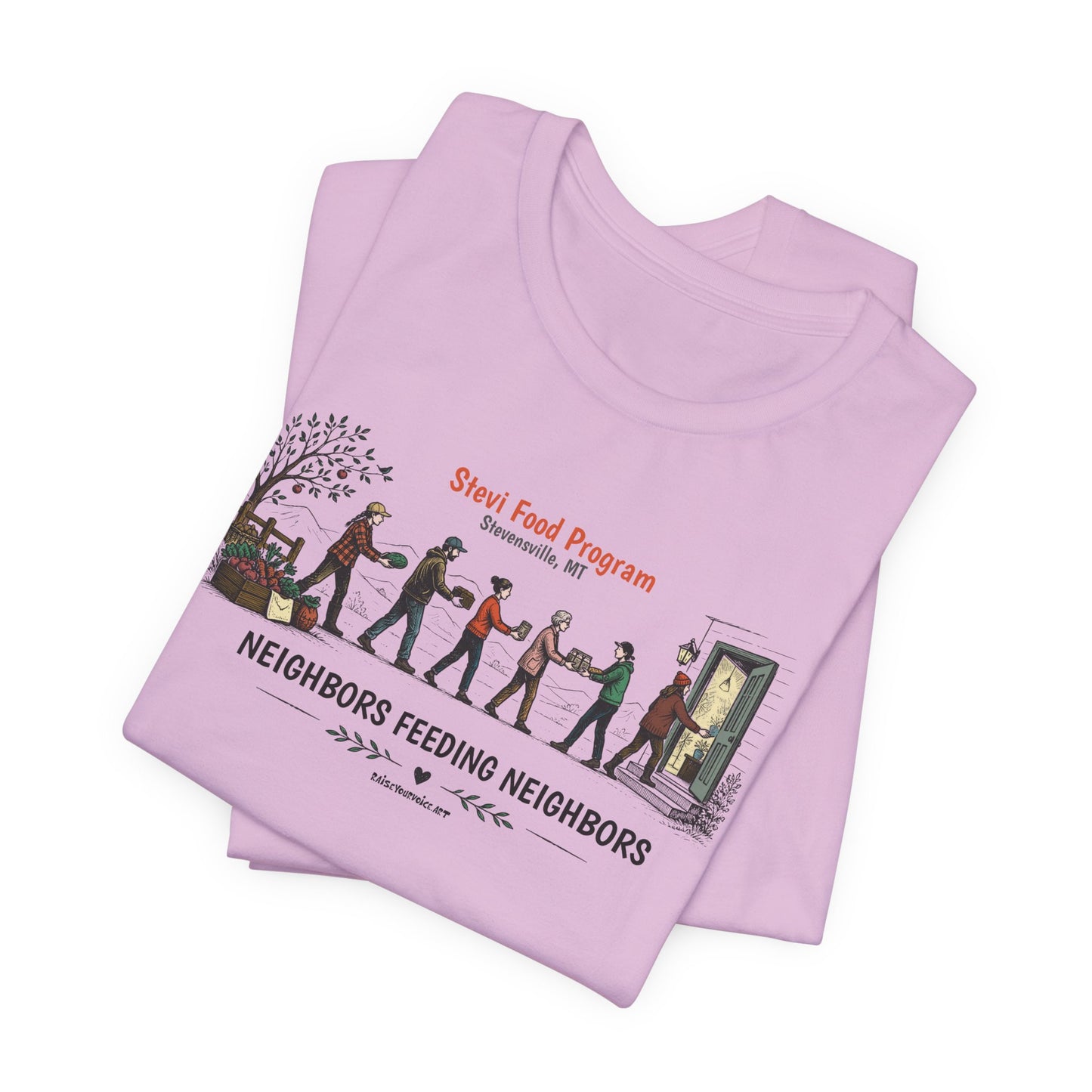 Neighbors Feeding Neighbors, Stevi Food Program, Unisex Jersey Short Sleeve Tee