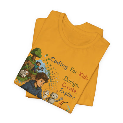 Coding for Kids Game Design Create Explore  – Unisex Jersey Short Sleeve Tee
