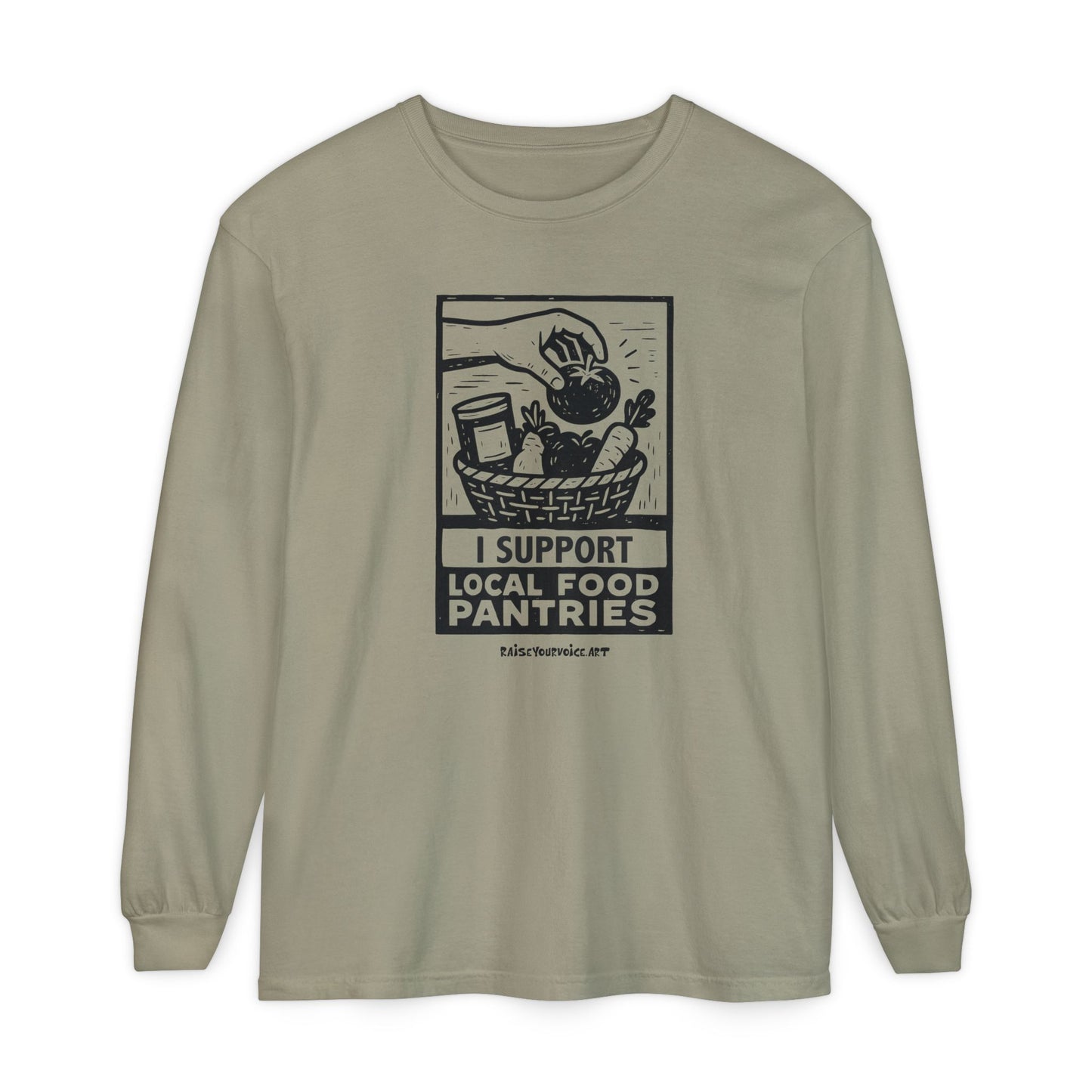 I Support Local Food Pantries, Food Security Awareness Long Sleeve Tee
