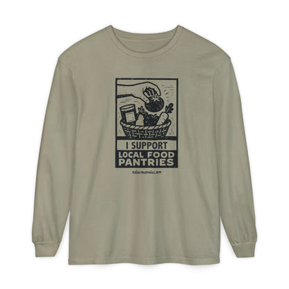 I Support Local Food Pantries, Food Security Awareness Long Sleeve Tee