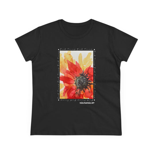 Women's Floral Midweight Cotton Tee, Comfortable Graphic Shirt, Summer Casual Wear, Gift for Her, Nature Lover's Fashion