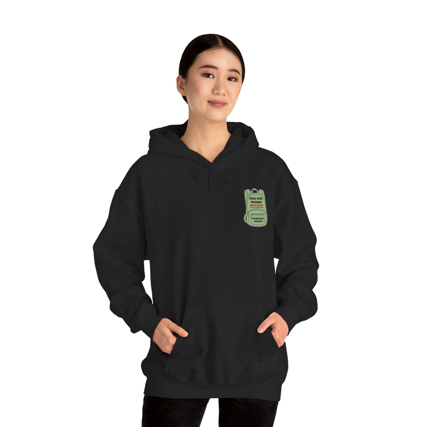 Stevi Food Program In The Round, image on the back – Unisex Heavy Blend™ Hooded Sweatshirt