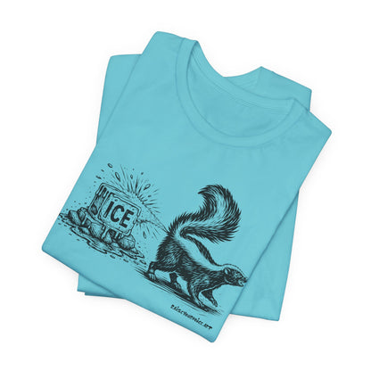 Methods of Resistance: Public Shaming, skunks against ice, unisex tee