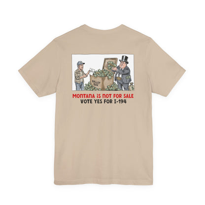 The Montana Plan, Ballot Box, image on the back, Unisex Jersey Short Sleeve Tee