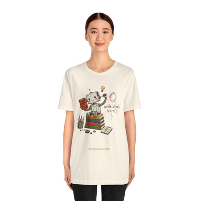 Coding for Kids while (alive) {learn ();} – Unisex Jersey Short Sleeve Tee