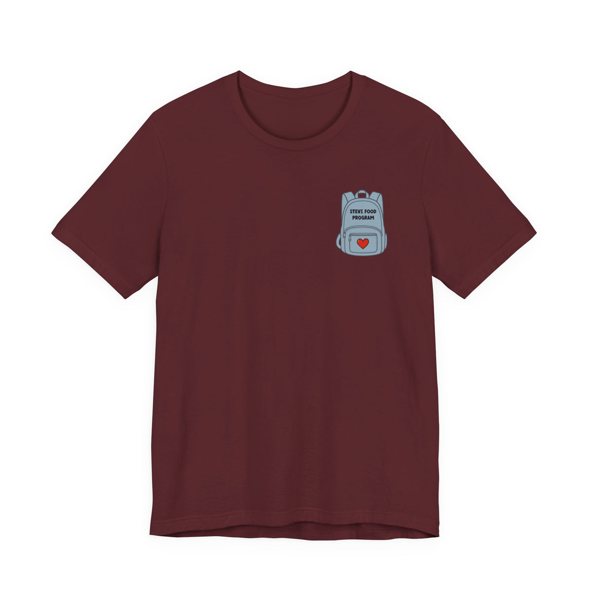 Stevi Food Program in the round, image front and bak – Unisex Jersey Short Sleeve Tee
