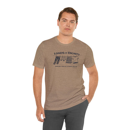 Loads of Dignity, clothesline — unisex tee