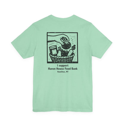 I support Haven House Food Bank – for all who enter, unisex tee