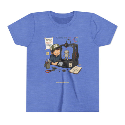 Coding for Kids 3D printing – Youth Short Sleeve Tee
