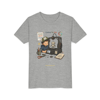 Coding for Kids 3D printing – Youth Short Sleeve Tee