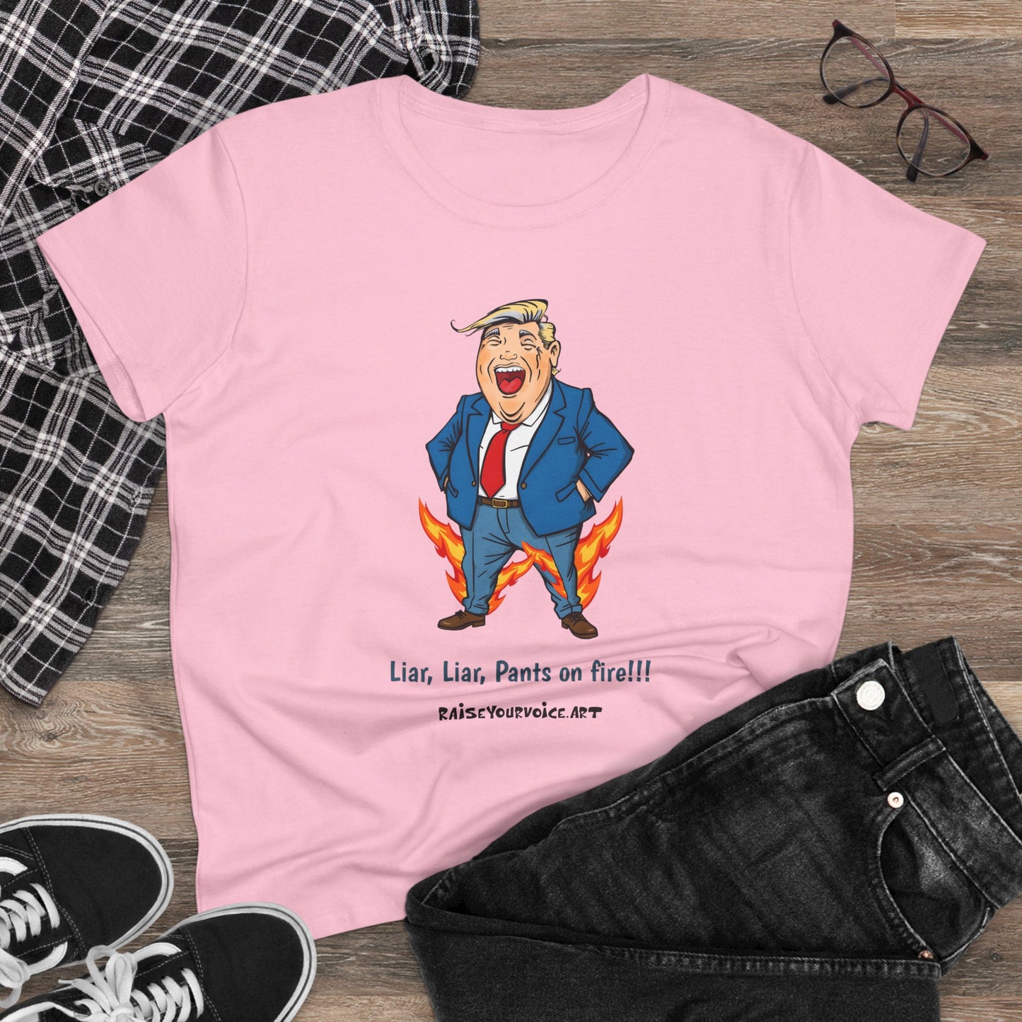 Funny Political Women's T-Shirt - "Liar, Liar, Pants on Fire!"