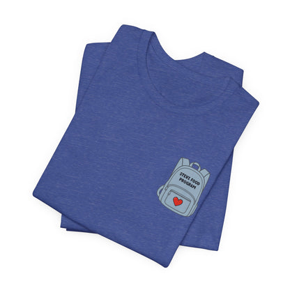 Stevi Food Program in the round, image front and bak – Unisex Jersey Short Sleeve Tee