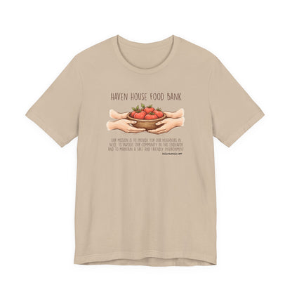Haven House Food Bank mission statement, unisex tee