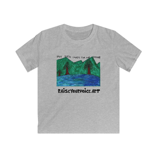 Kids Softstyle Tee - Save These Lands for Our Future Art Tee