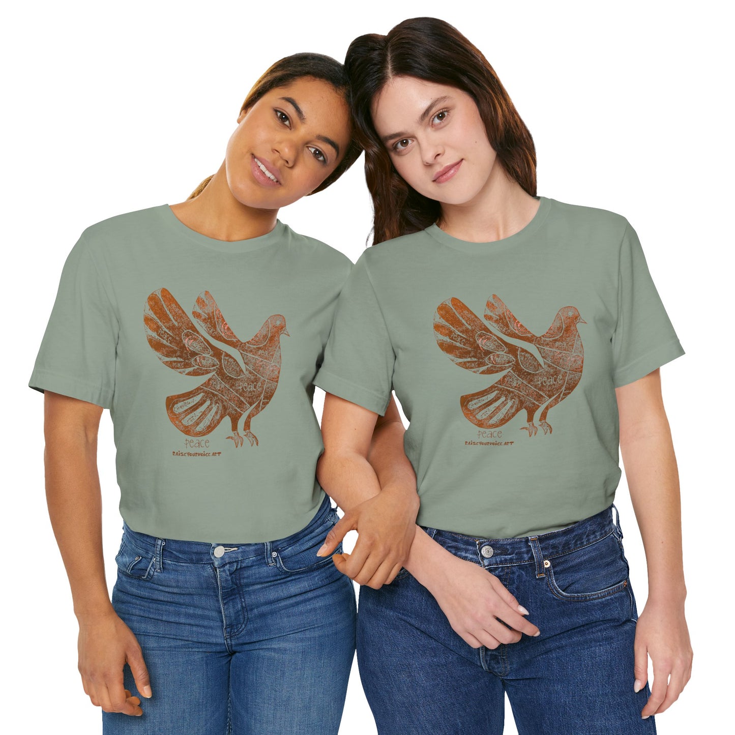 Peace Pigeon  Graphic Tee, Boho Style Clothing