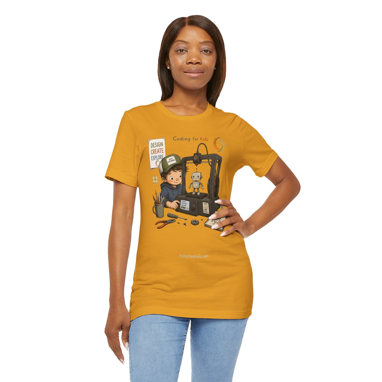 Coding for Kids 3D printing – Unisex Jersey Short Sleeve Tee