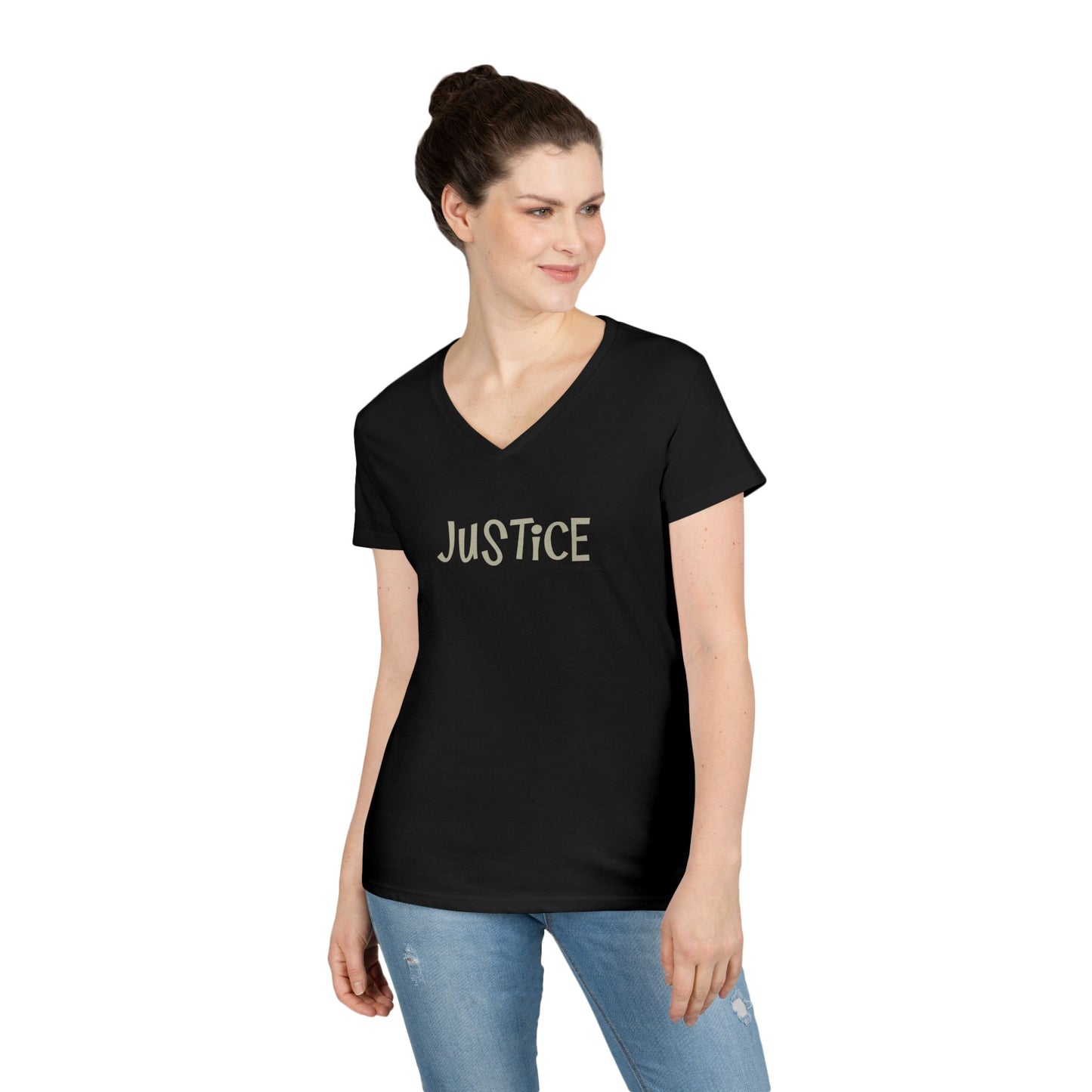Justice - women's v-neck tee