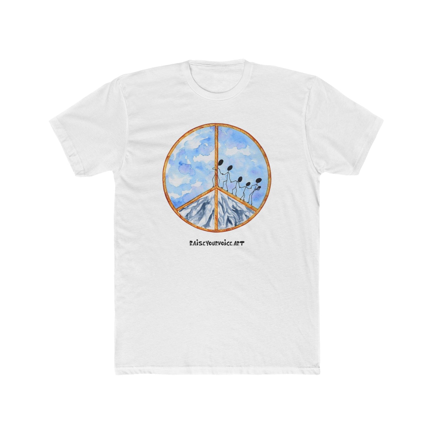 Peace and Peaceful Sky Unisex Cotton Crew Tee - Relaxed Fit, Nature-Inspired Graphic T-Shirt