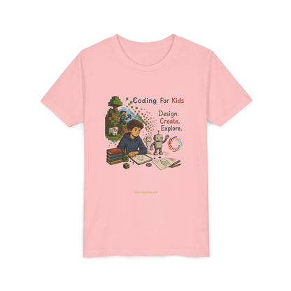 Coding For Kids Game Design Create Explore  – Youth Short Sleeve Tee