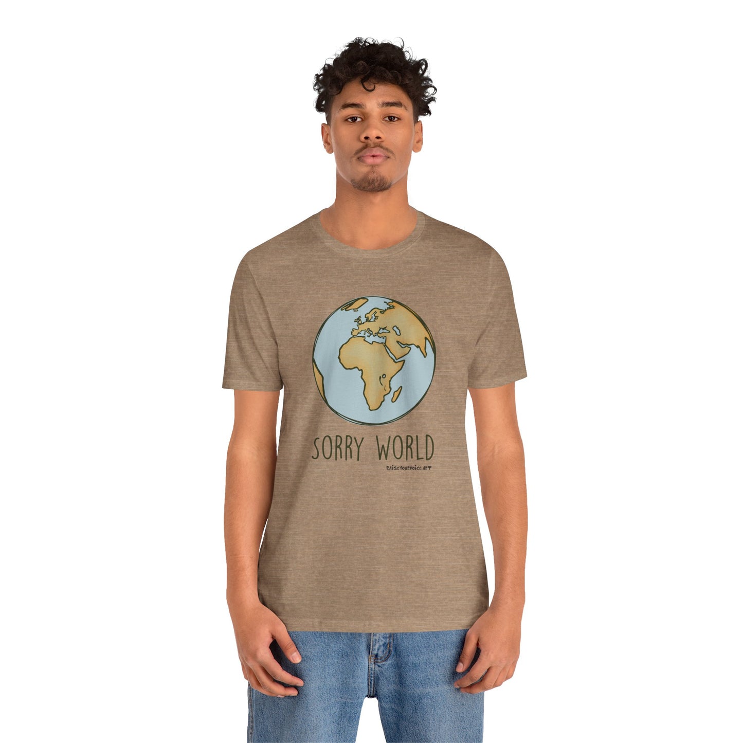 Sorry World Tee, Unisex Graphic T-Shirt, Casual Wear, s, Eco-Friendly Fashion