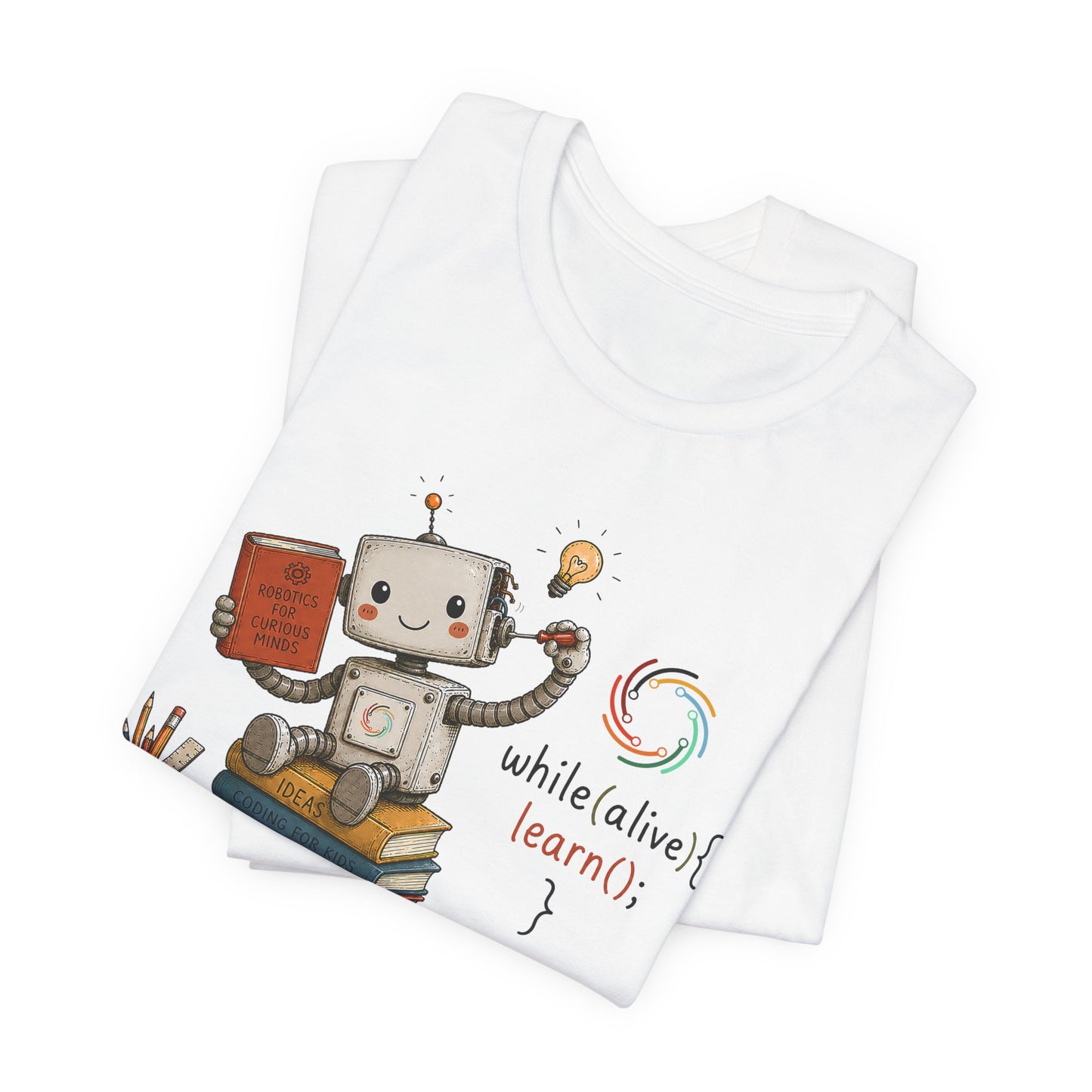 Coding for Kids while (alive) {learn ();} – Unisex Jersey Short Sleeve Tee