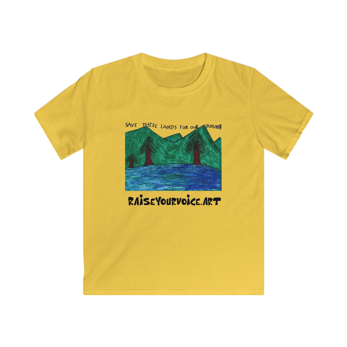 Kids Softstyle Tee - Save These Lands for Our Future Art Tee