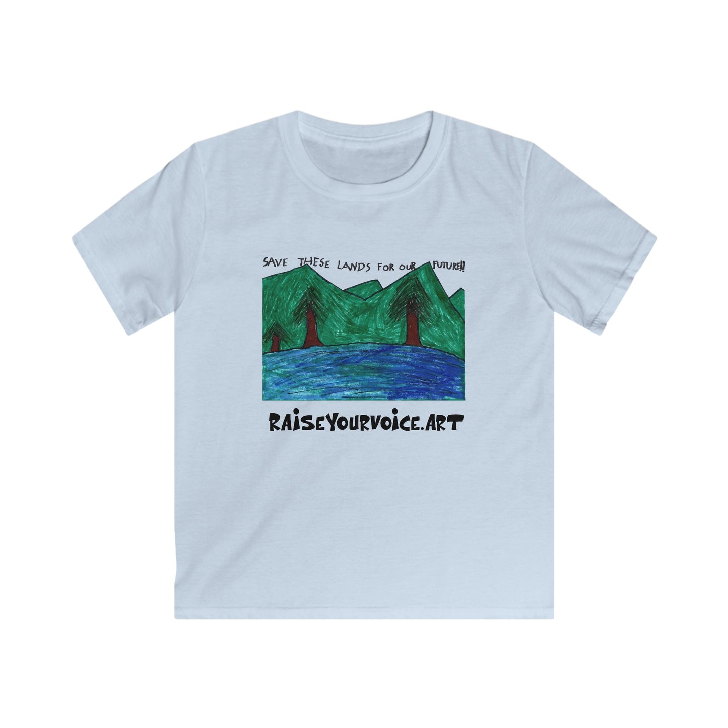 Kids Softstyle Tee - Save These Lands for Our Future Art Tee