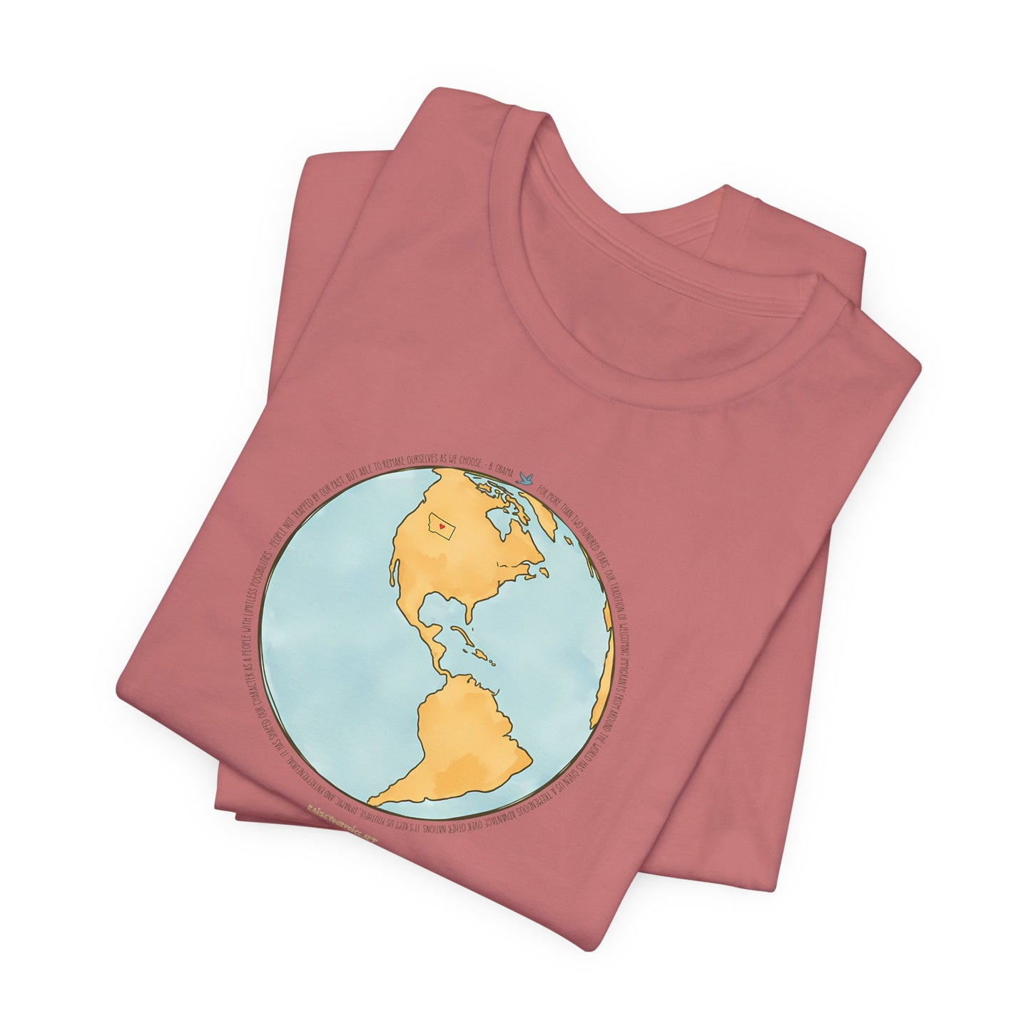 World view, Obama immigration quote, unisex tee