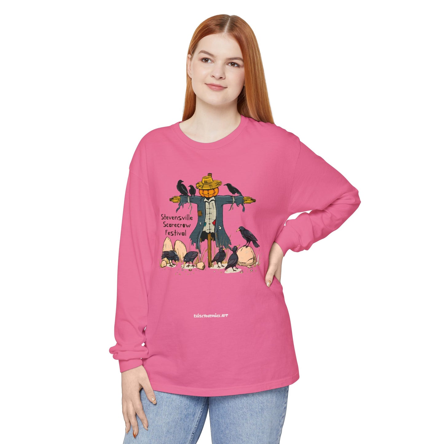 Stevensville Scarecrow Festival – Unisex Garment-dyed Long Sleeve T-Shirt