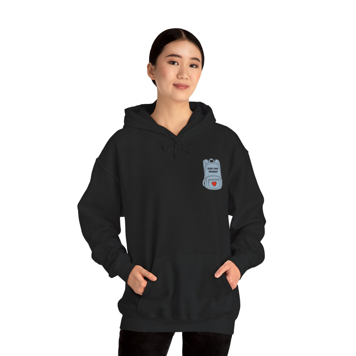 Stevi Food Program In The Round, image on the back – Unisex Heavy Blend™ Hooded Sweatshirt