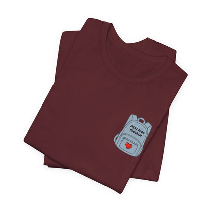 Stevi Food Program in the round, image front and bak – Unisex Jersey Short Sleeve Tee