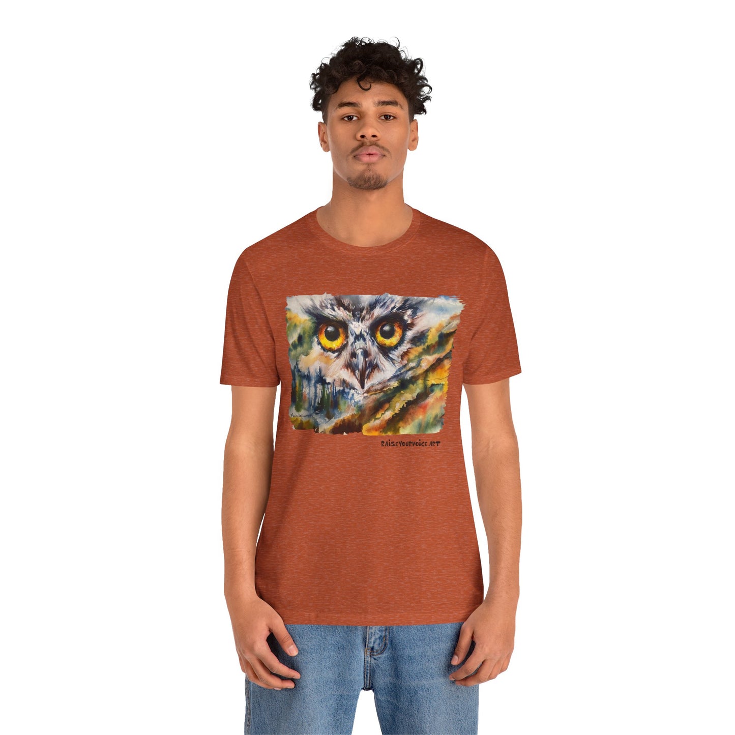 Artistic Owl Graphic Tee - Nature Lover's Unisex Jersey Short Sleeve T-Shirt