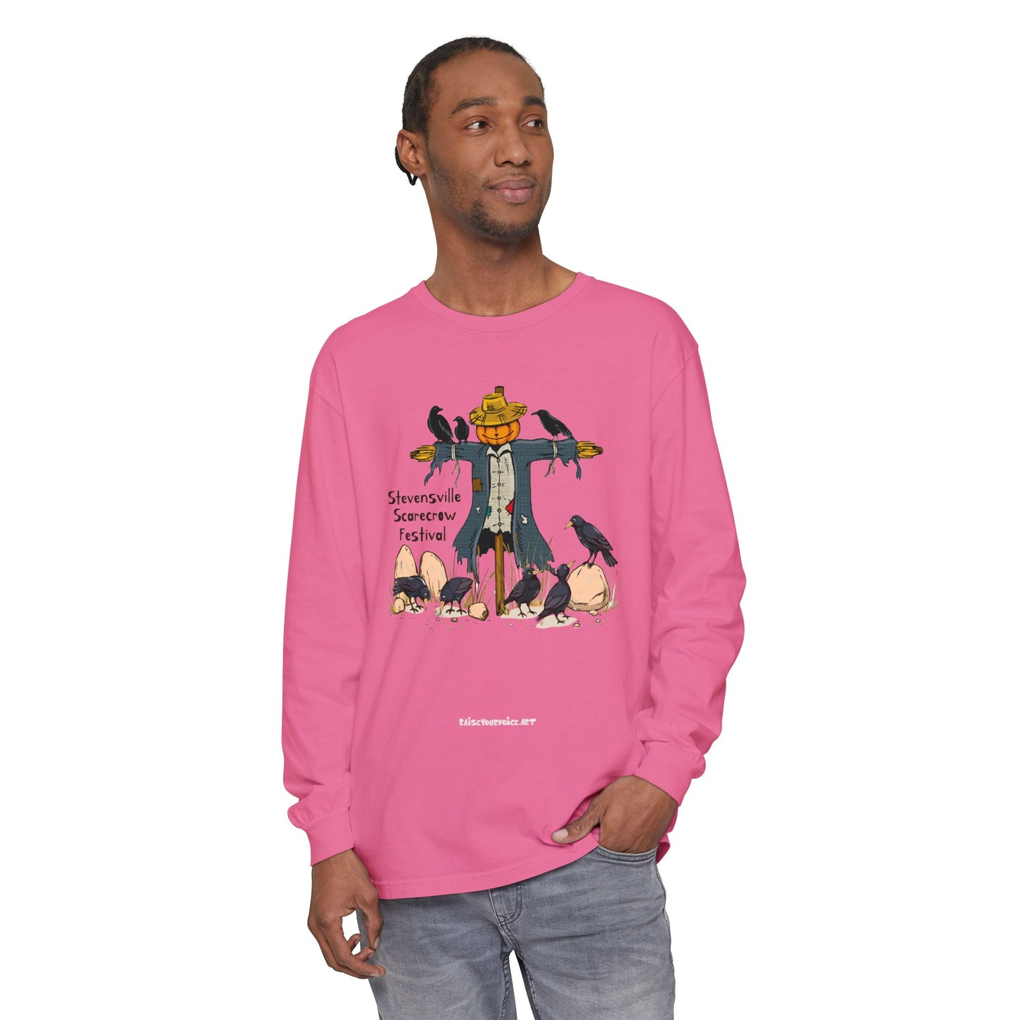 Stevensville Scarecrow Festival – Unisex Garment-dyed Long Sleeve T-Shirt