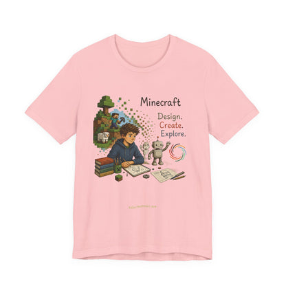 Coding for Kids Minecraft Design Create Explore  – Unisex Jersey Short Sleeve Tee