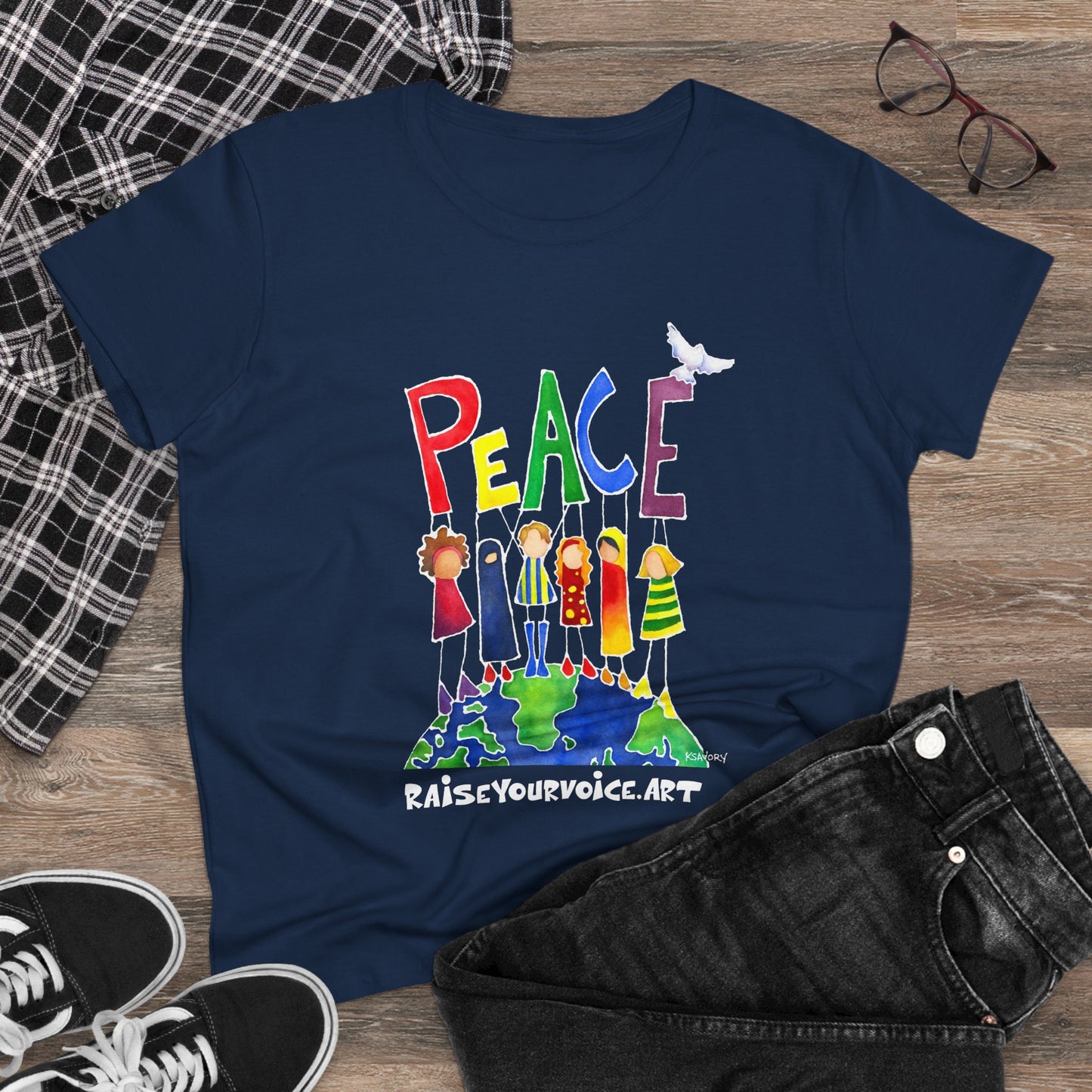 Peace on Earth - Women's Peace Graphic Tee - Raise Your Voice