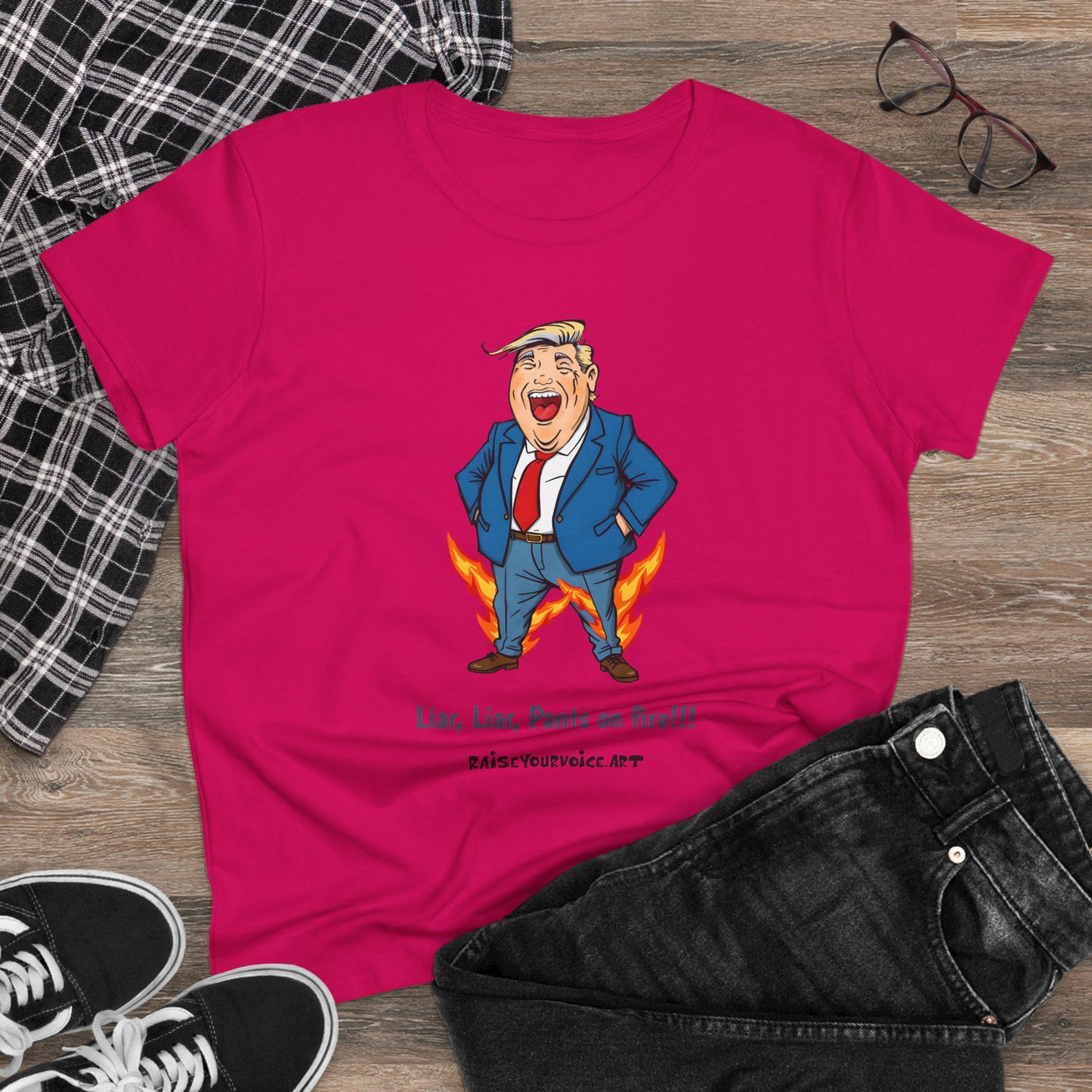 Funny Political Women's T-Shirt - "Liar, Liar, Pants on Fire!"