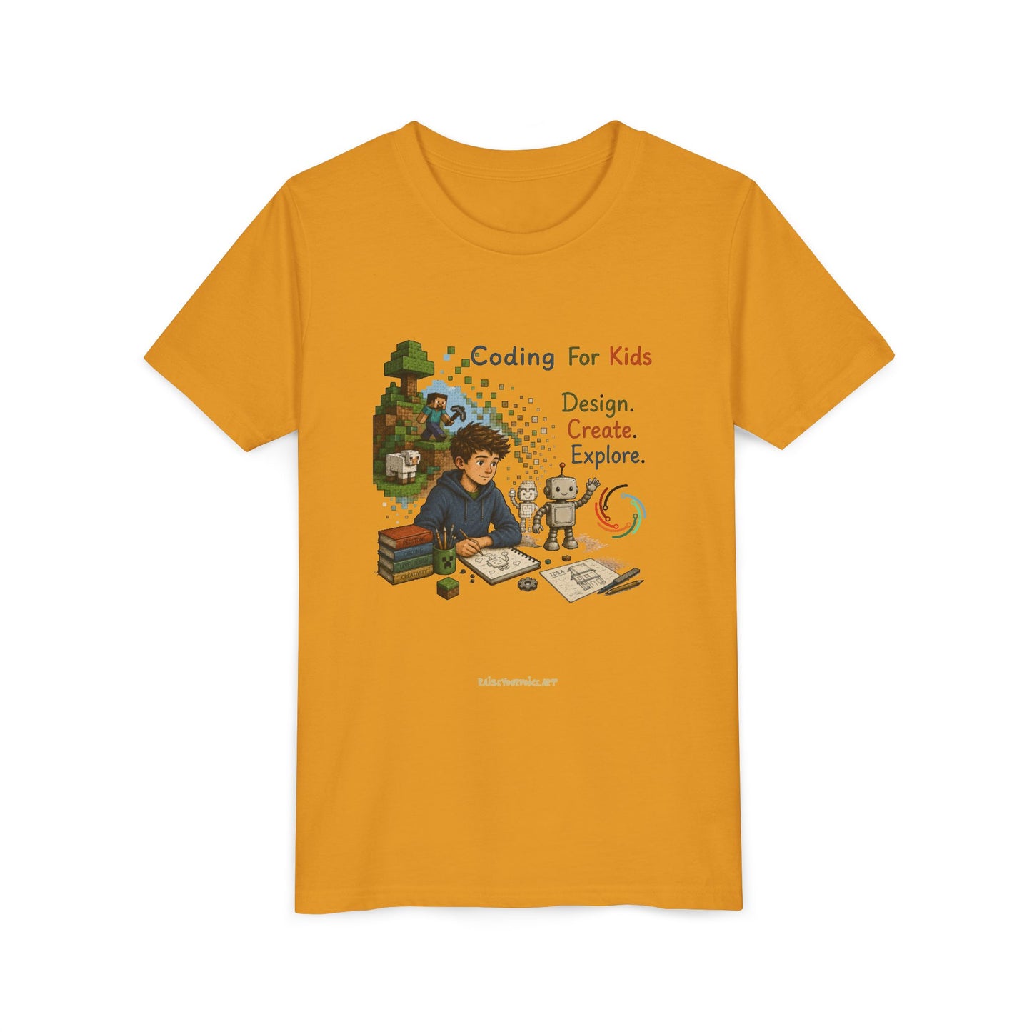 Coding For Kids Game Design Create Explore  – Youth Short Sleeve Tee