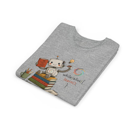Coding for Kids while (alive) {learn ();} – Youth Short Sleeve Tee