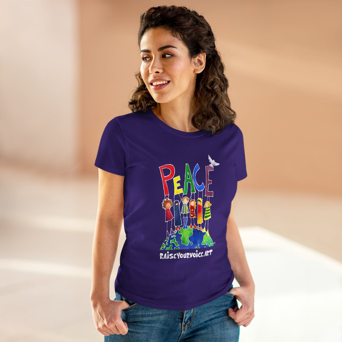 Peace on Earth - Women's Peace Graphic Tee - Raise Your Voice
