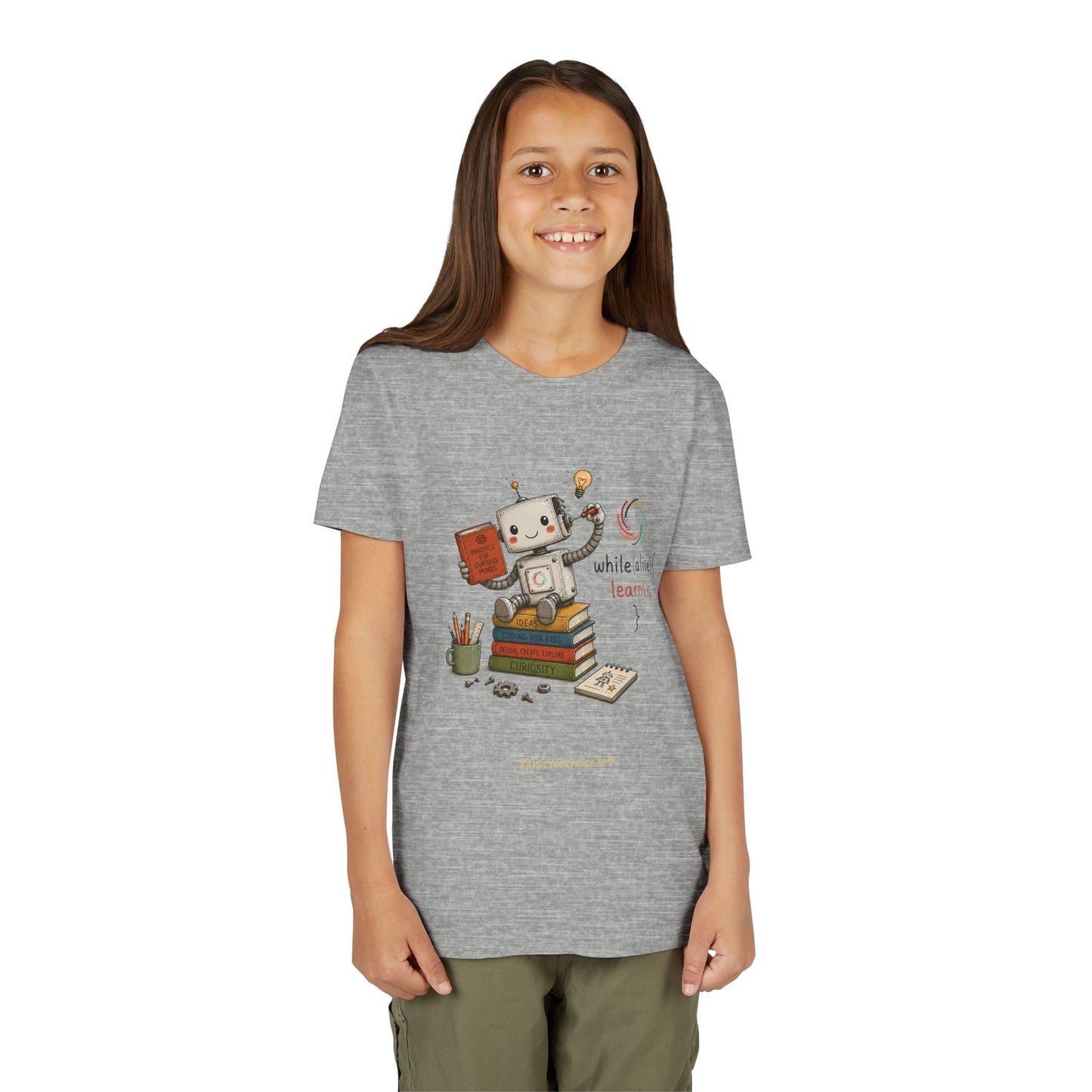 Coding for Kids while (alive) {learn ();} – Youth Short Sleeve Tee