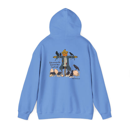 Stevensville Scarecrow Festival, image on the back – Unisex Heavy Blend™ Hooded Sweatshirt