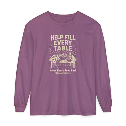 Help Fill Every Table, Haven House Food Bank, long sleeve tee