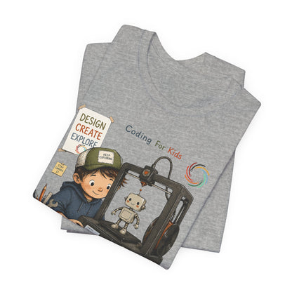 Coding for Kids 3D printing – Unisex Jersey Short Sleeve Tee