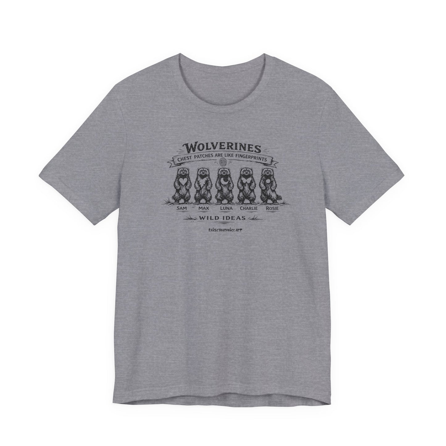 Wild Ideas, chest patch, unisex tee.