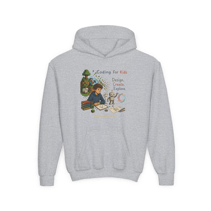 Coding For Kids Game Design Create Explore  – Youth Heavy Blend Hooded Sweatshirt