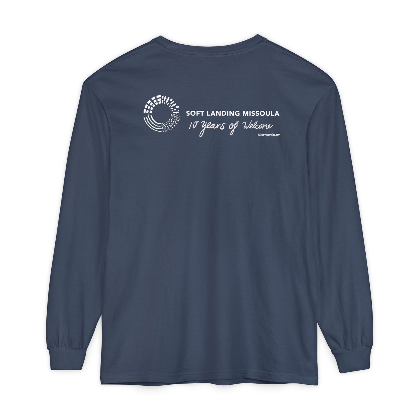 Soft Landing Missoula - 10 Years Welcome, unisex long sleeve tee.