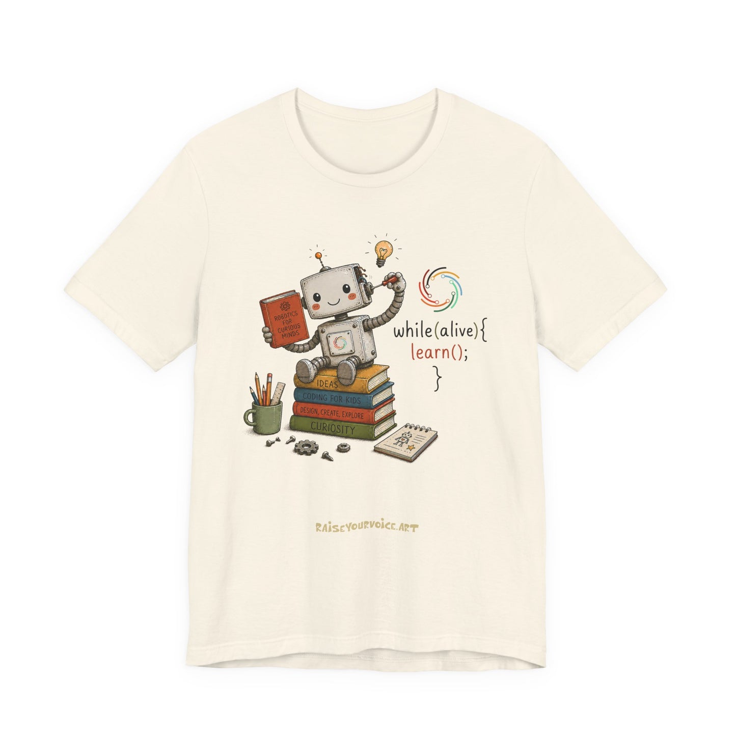 Coding for Kids while (alive) {learn ();} – Unisex Jersey Short Sleeve Tee