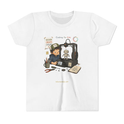 Coding for Kids 3D printing – Youth Short Sleeve Tee
